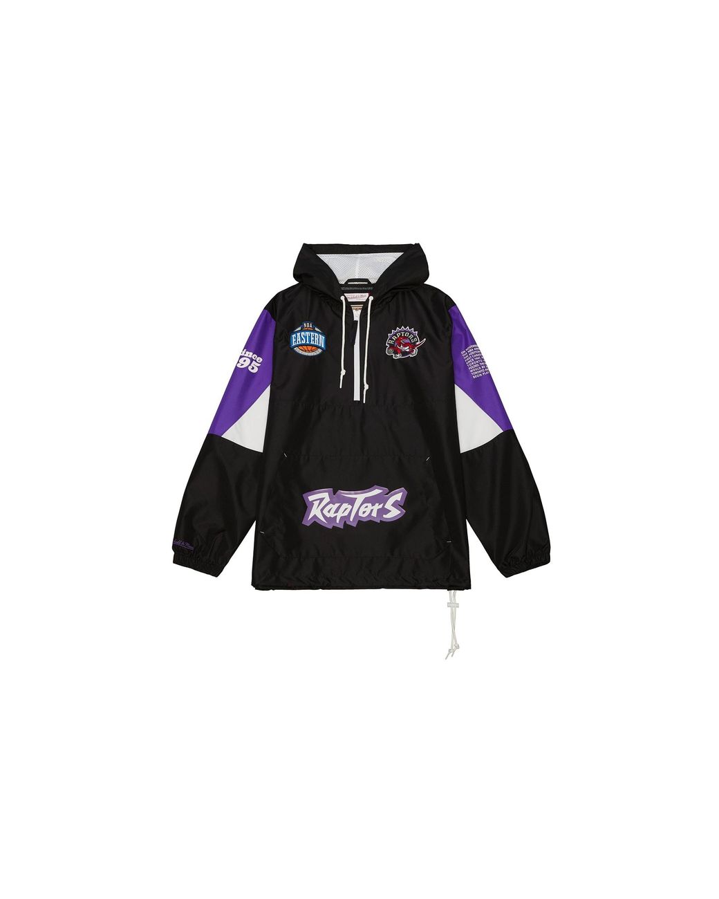 Mitchell & Ness Black Team Origins Pullover Anorak "Nba Raptors" Ojpo5033 Trayypppblck" for men