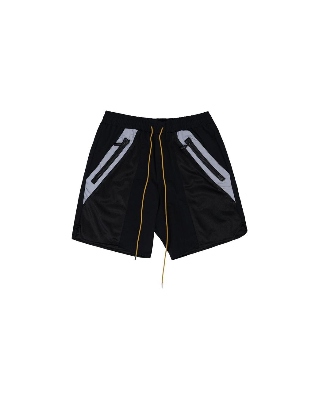 Rhude Black Bullet Zip Shorts Rhdmbtm0245 Blk" for men