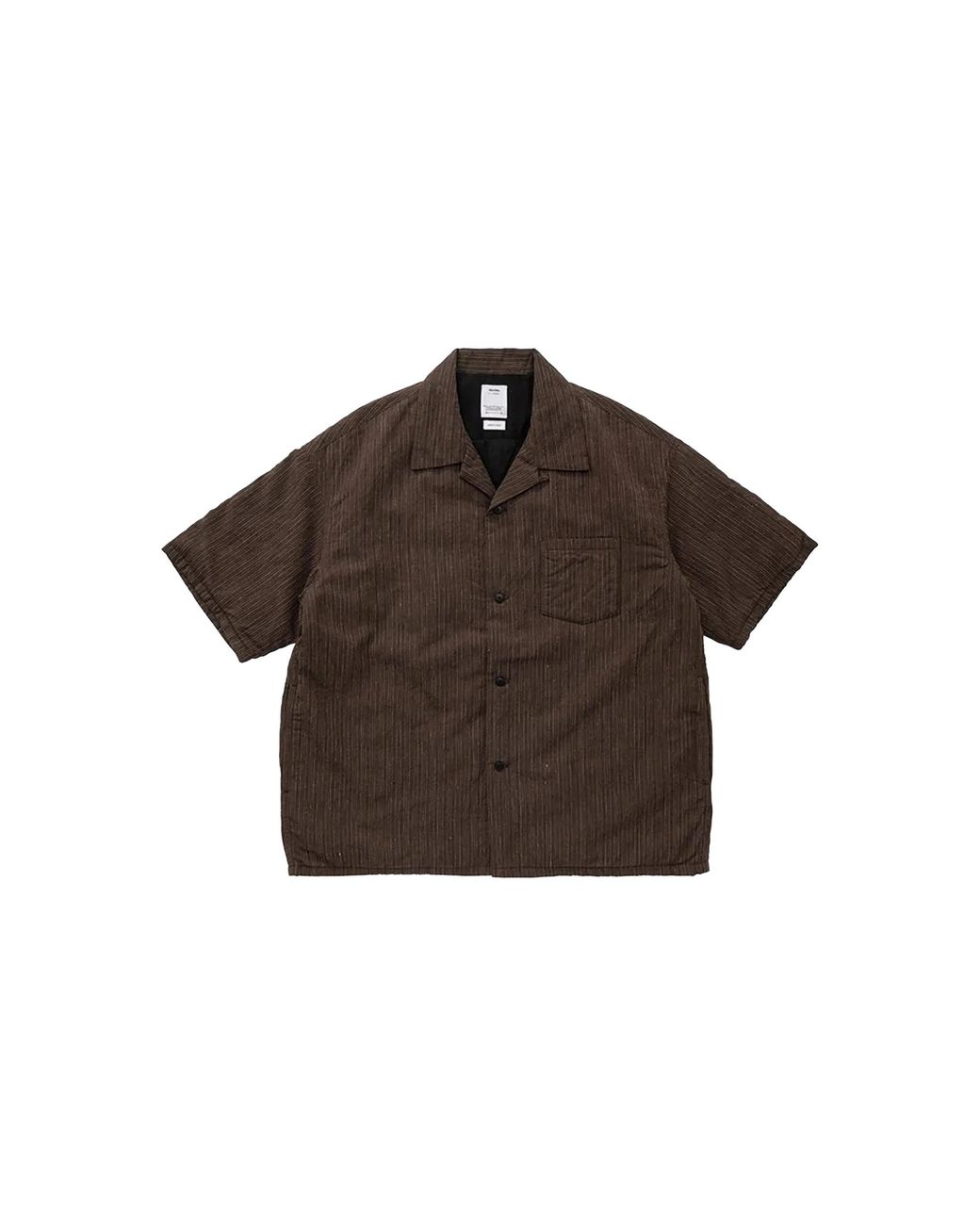 Visvim Black Wallis Down Shirt S/S Santome 0125105011007-Brw" for men