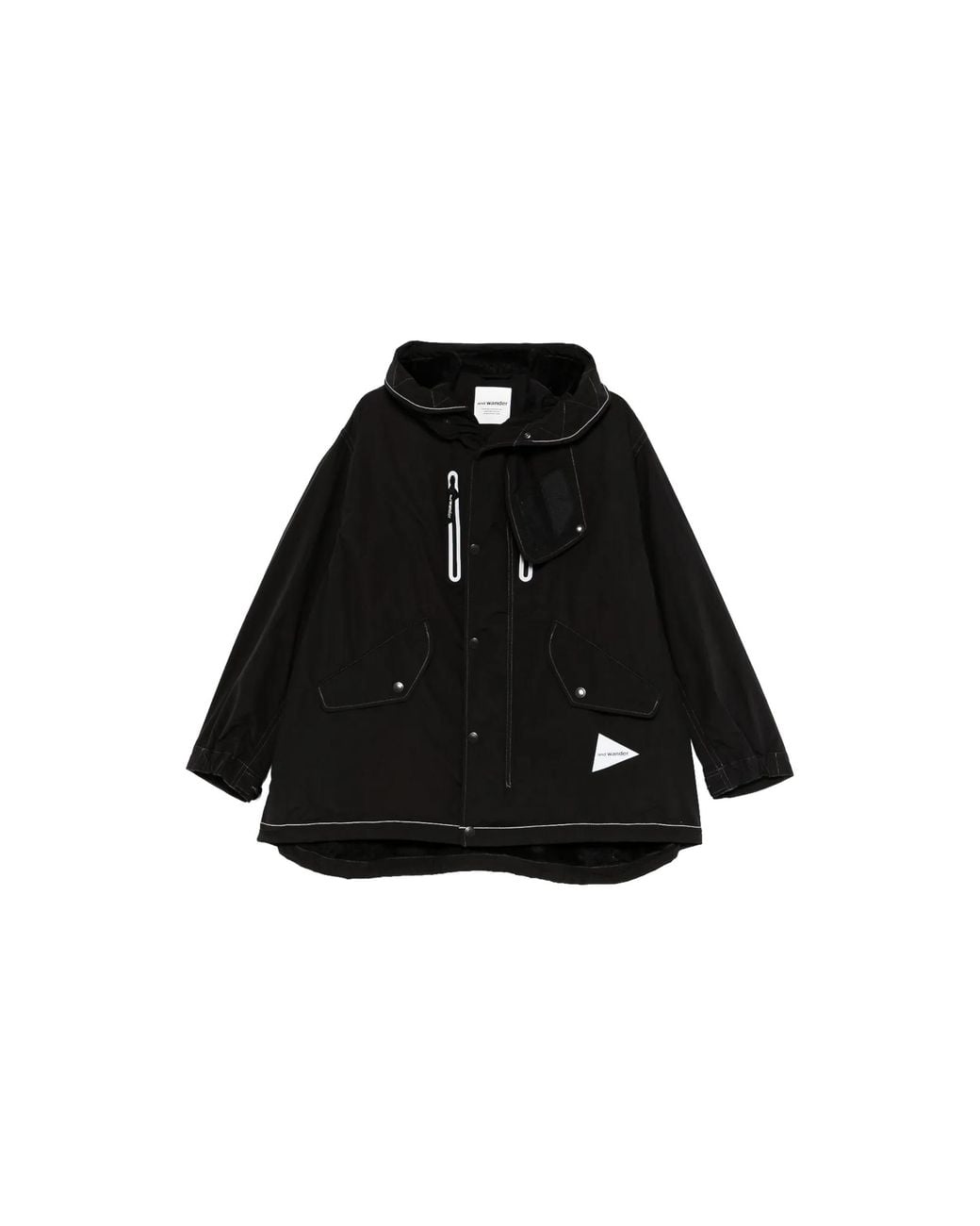 And Wander Black Fishtail Octa Coat 5744281137 010" for men