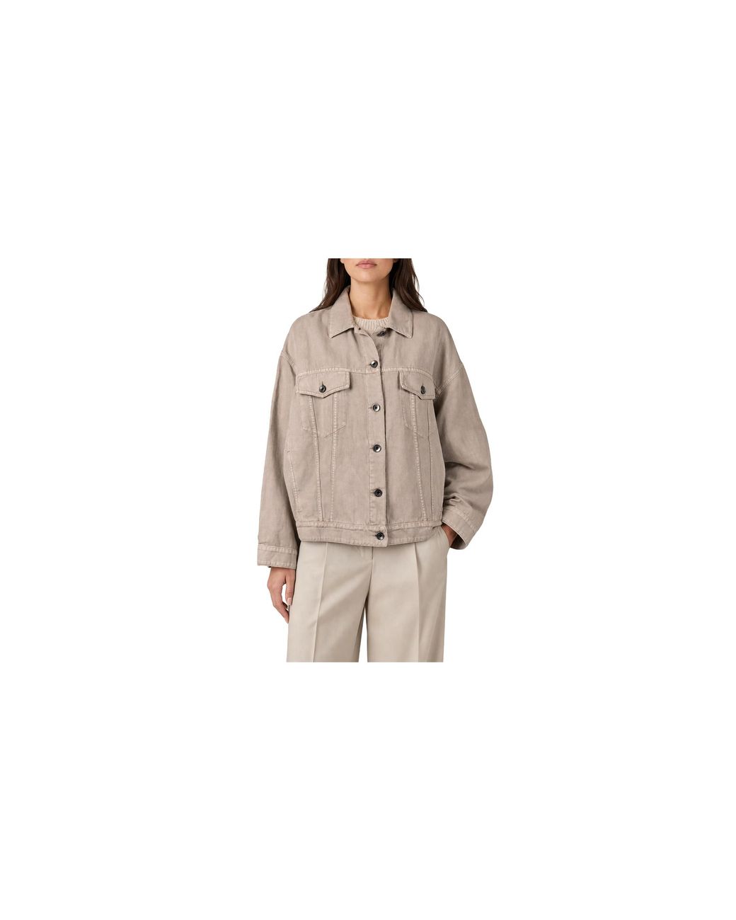 Brunello Cucinelli Black Cotton Linen Jacket "Wheat Stalk" Brun2595"