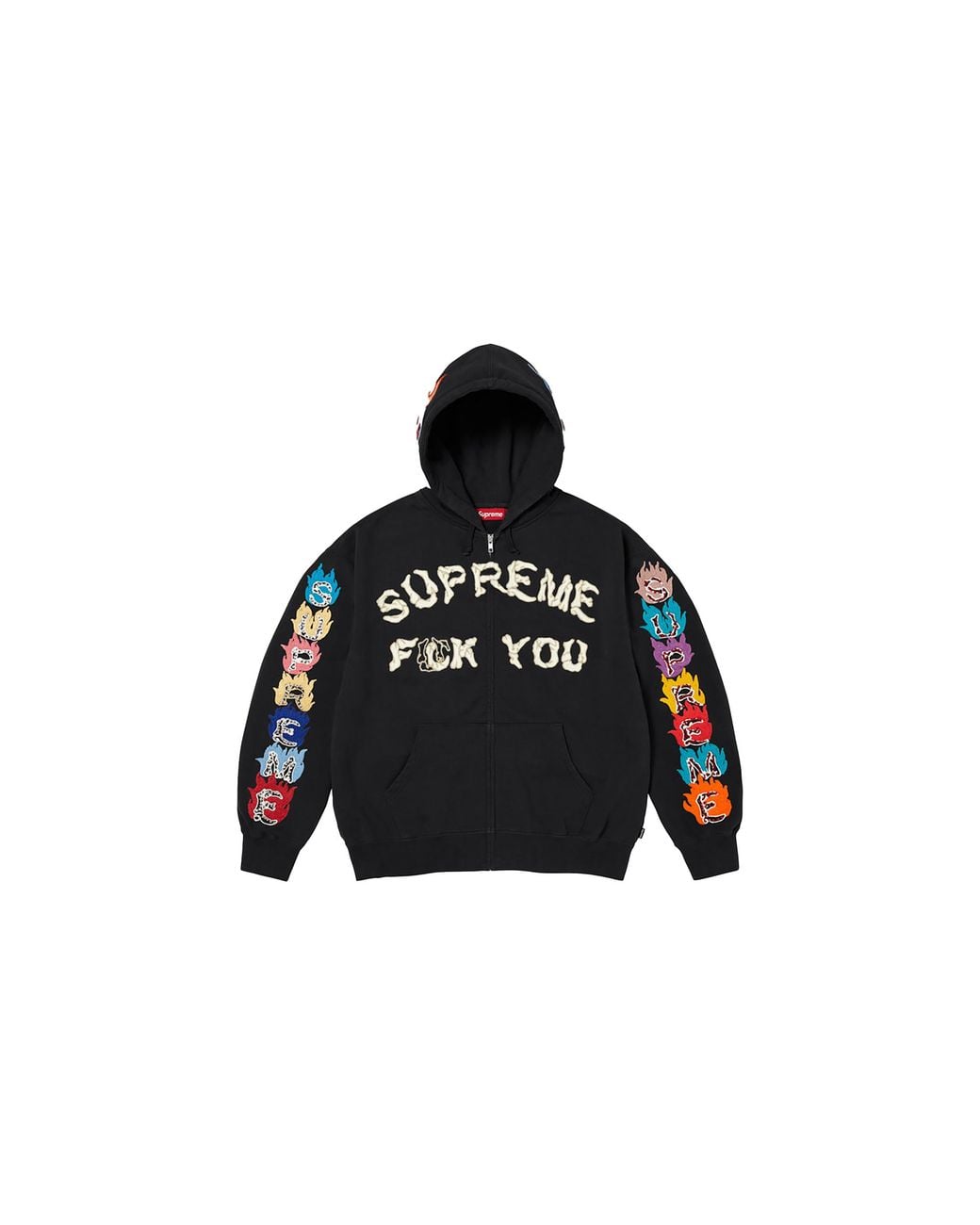 Supreme Black F* You Zip Up Hooded Sweatshirt "Fw26