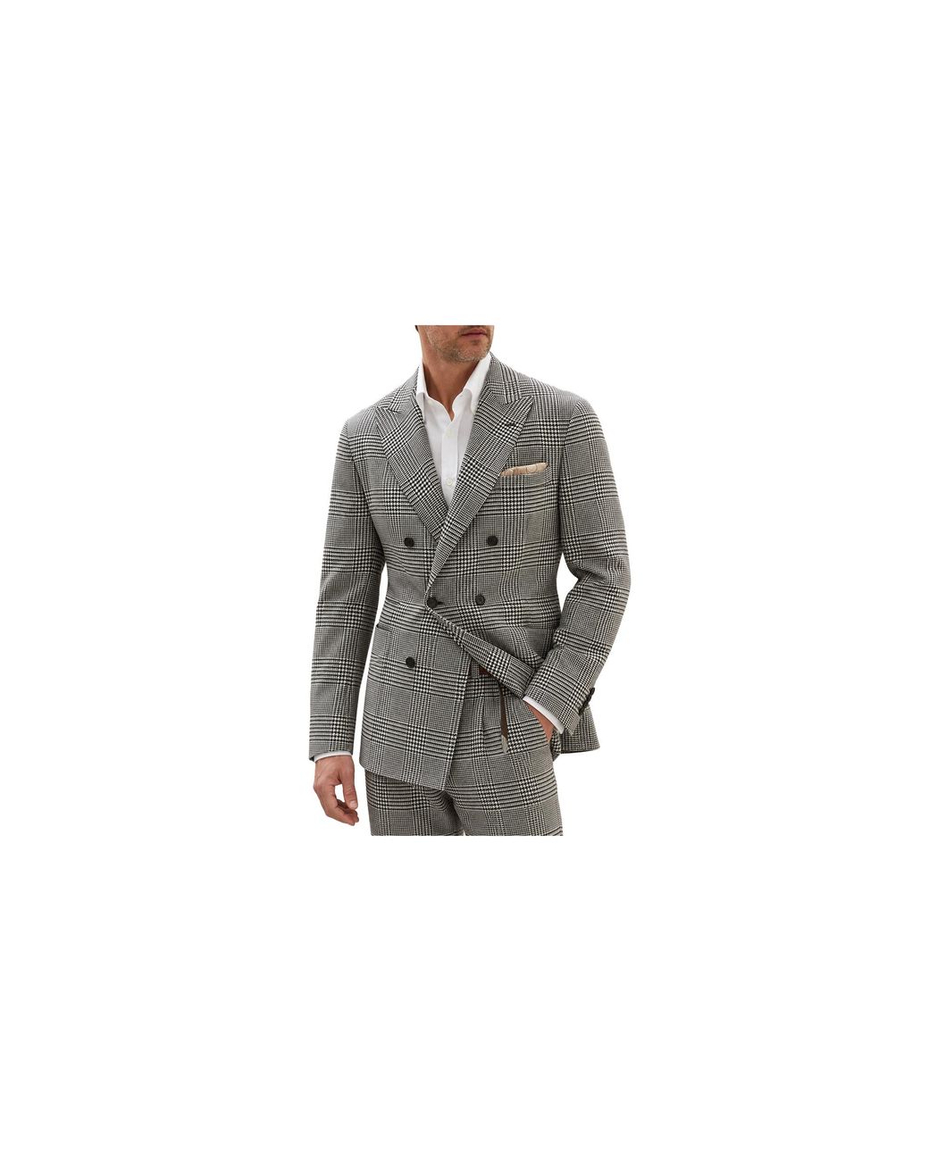 Brunello Cucinelli Black Wool Double Breasted Jacket Brun2302" for men