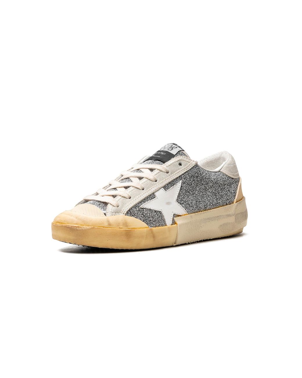Golden Goose Deluxe Brand Black Super-Star Crystal Upper Leather Star Crystal Toe And Tongue Suede Heel Rubber Spur Ice Vanilla" Gwf00510.F004366.70271"