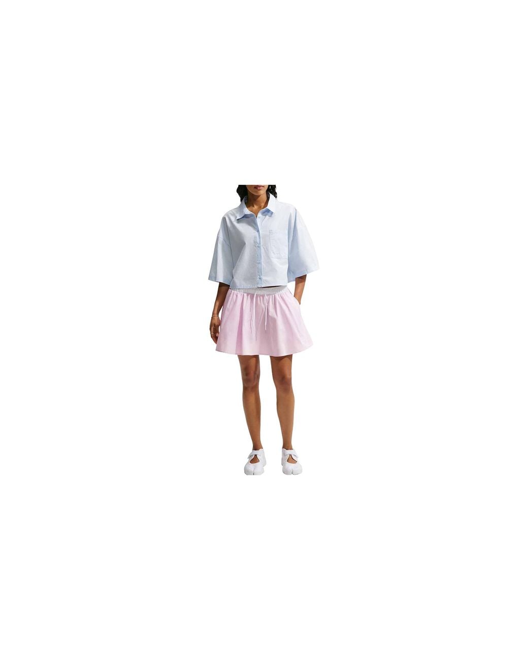 Nike Black Sportswear Mid-Rise Poplin Mini Skirt "Bleached Lilac Iv4978 583"