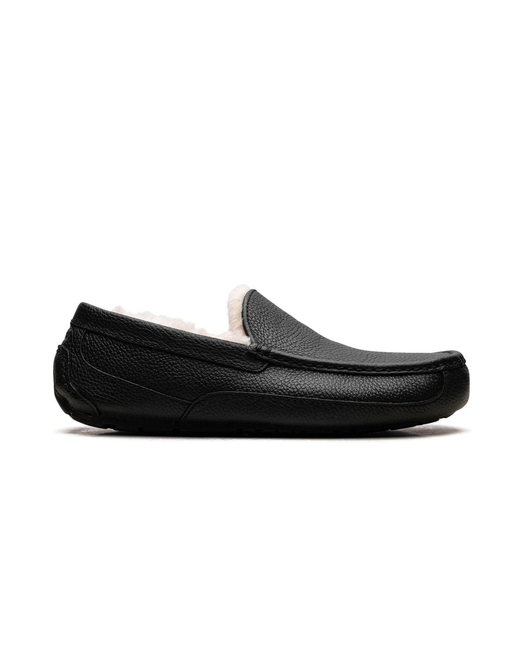 Ugg Black Ascot Leather Slipper 5379B Blk" for men