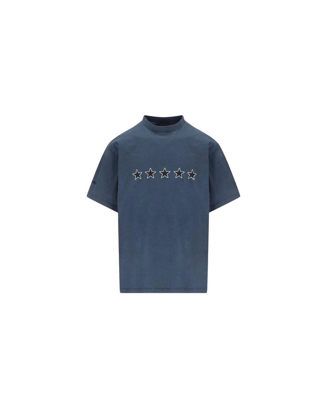 Balenciaga Blue Twisted Crew Neck T-Shirt "Washed" 850403 Ttvl2 8806" for men