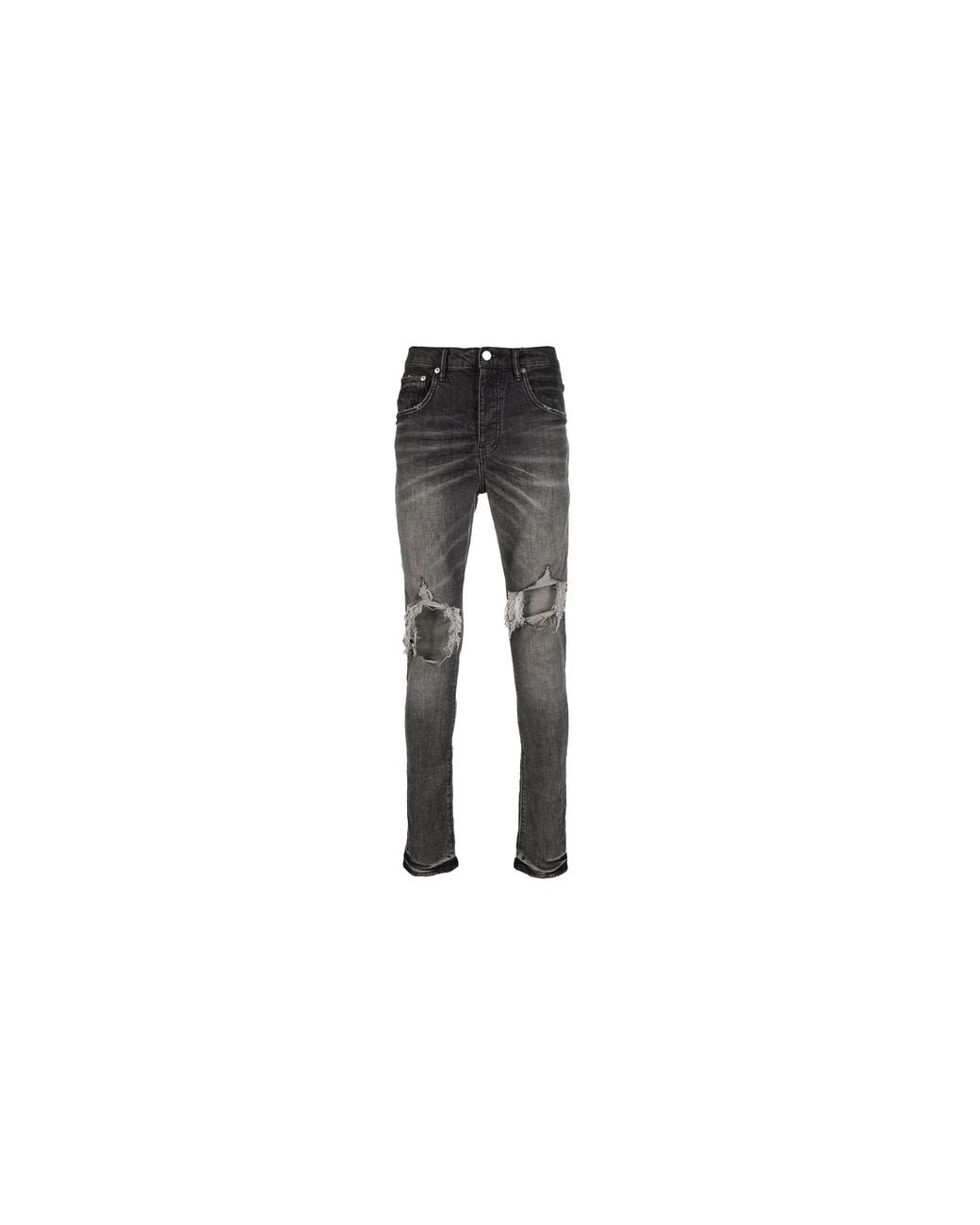 Purple Brand Black Low Rise Slim Fit Jeans With Slim Leg Dirty Blowout" P002 Geb" for men