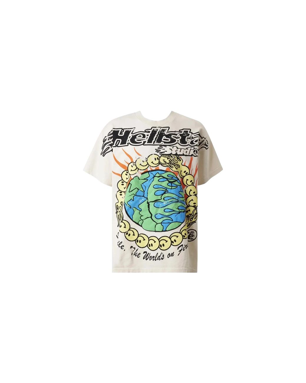 HELLSTAR Black Globe Smiley Face T-Shirt Hsr372" for men