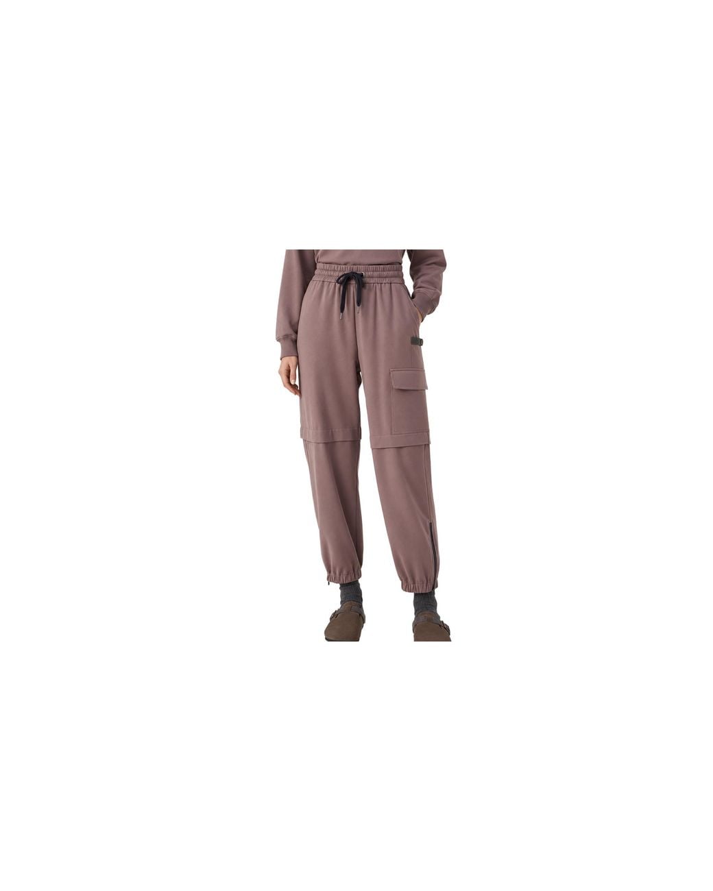 Brunello Cucinelli Black Cotton Cargo Jogger Trousers "Fig" Brun2701"
