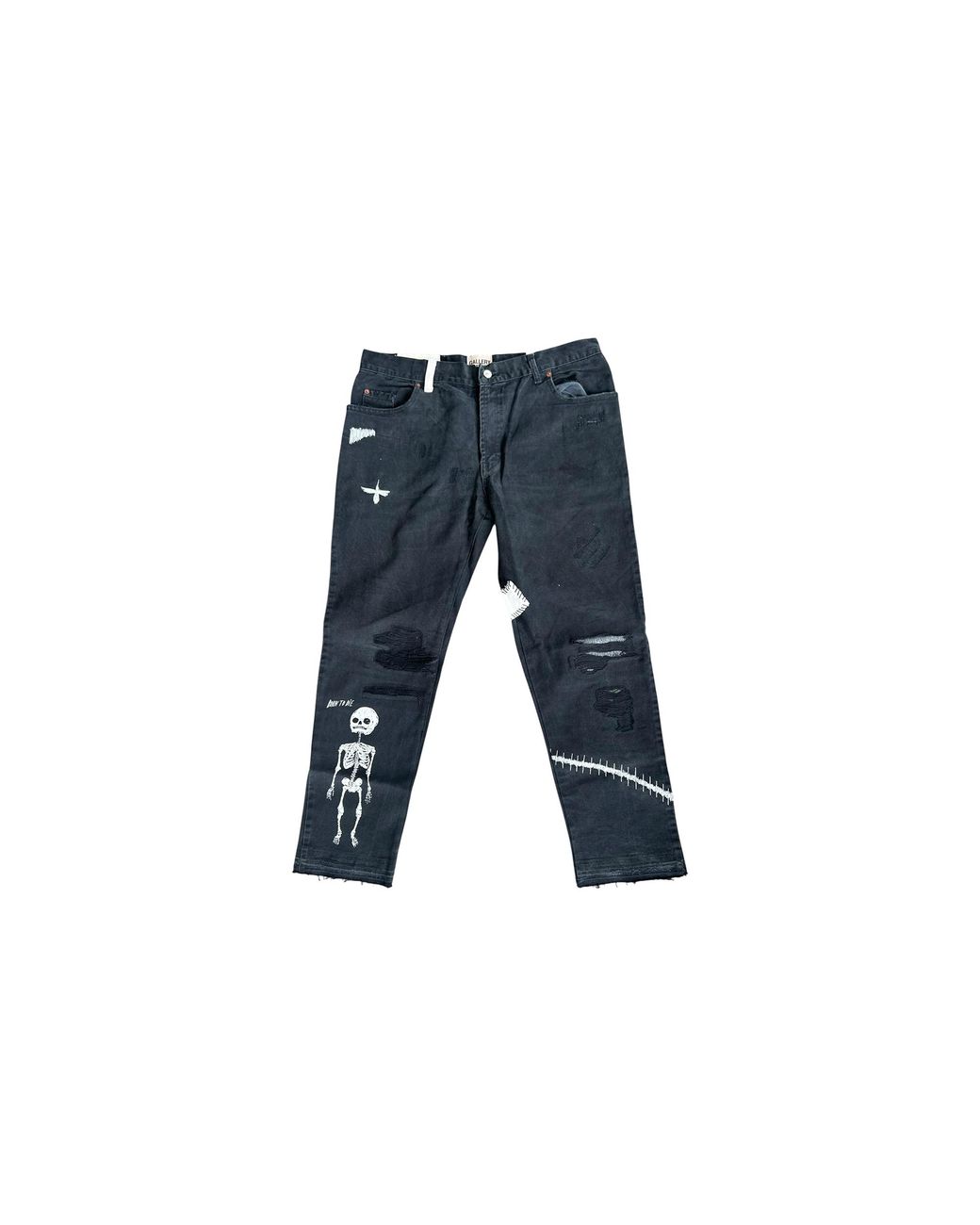 GALLERY DEPT. Black F**K Face Distressed Jeans Gd369" for men