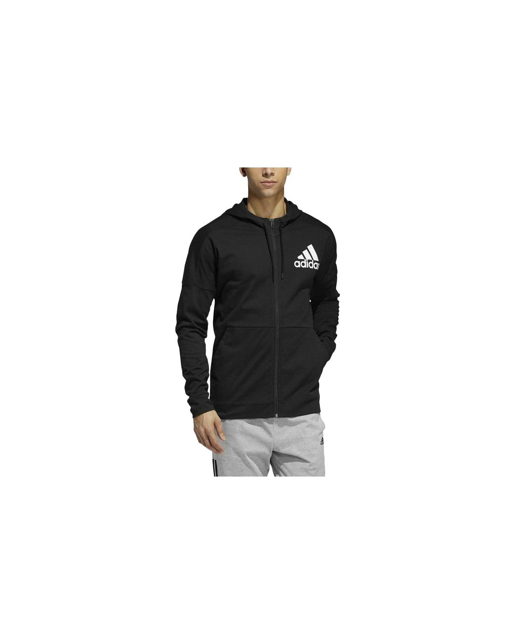 Adidas Black Back To School Full-Zip Hooded Sweatshirt Fj0717" for men