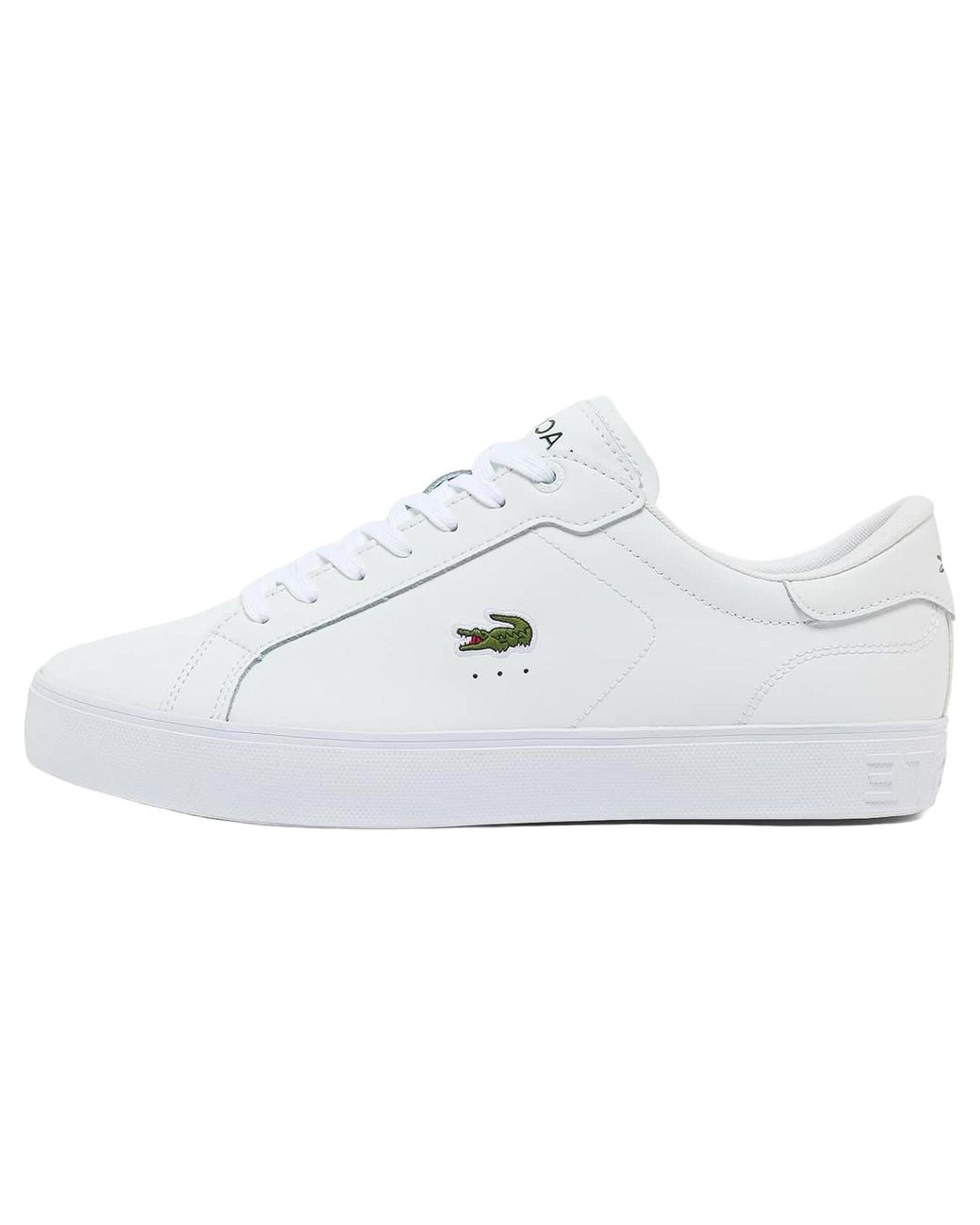Lacoste Black Powercourt Graphic Leather Sneakers 50Sma0152 21G" for men