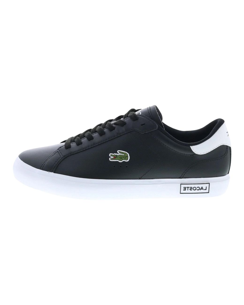 Lacoste Black Powercourt Leather Sneakers 40Sma0060 312" for men