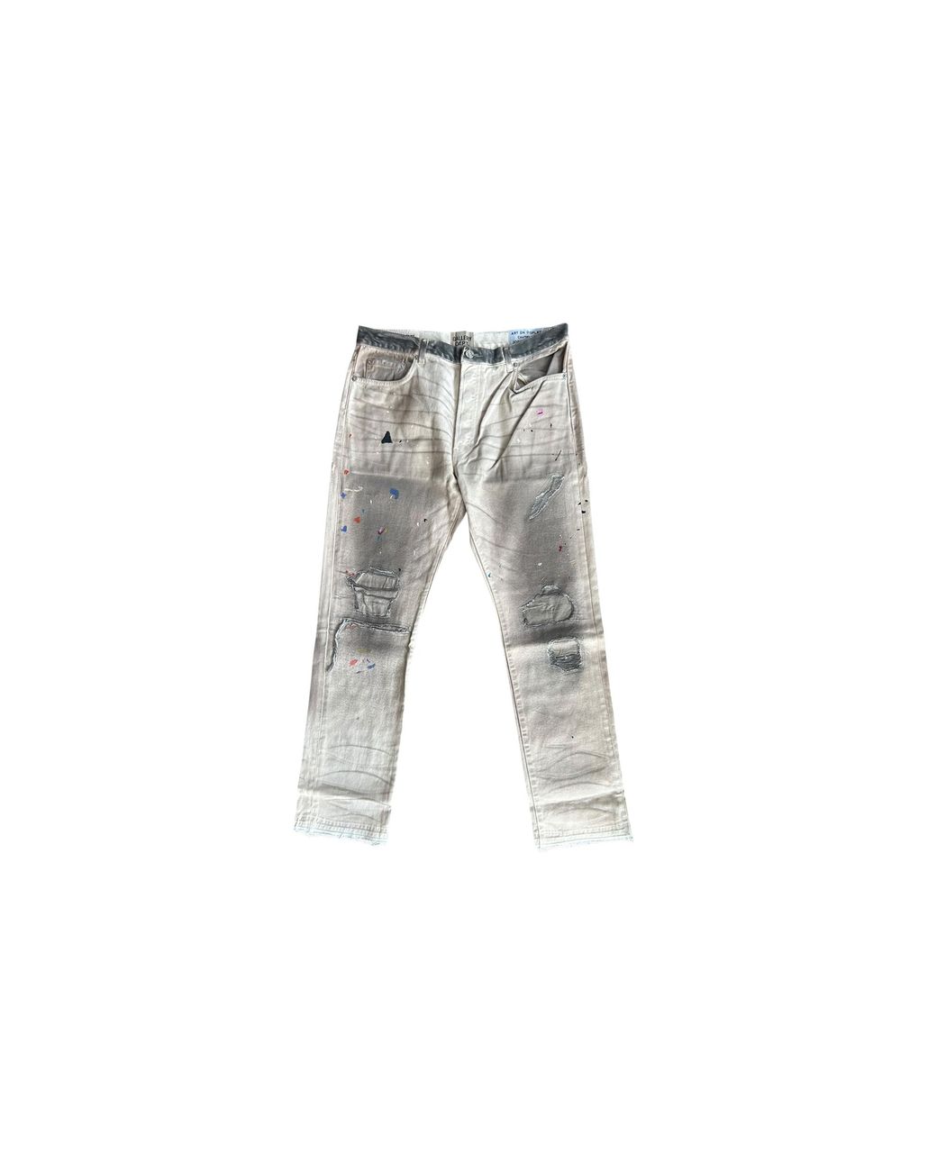 GALLERY DEPT. Black Paint Splatter Distressed Carpenter Pants Gd368" for men