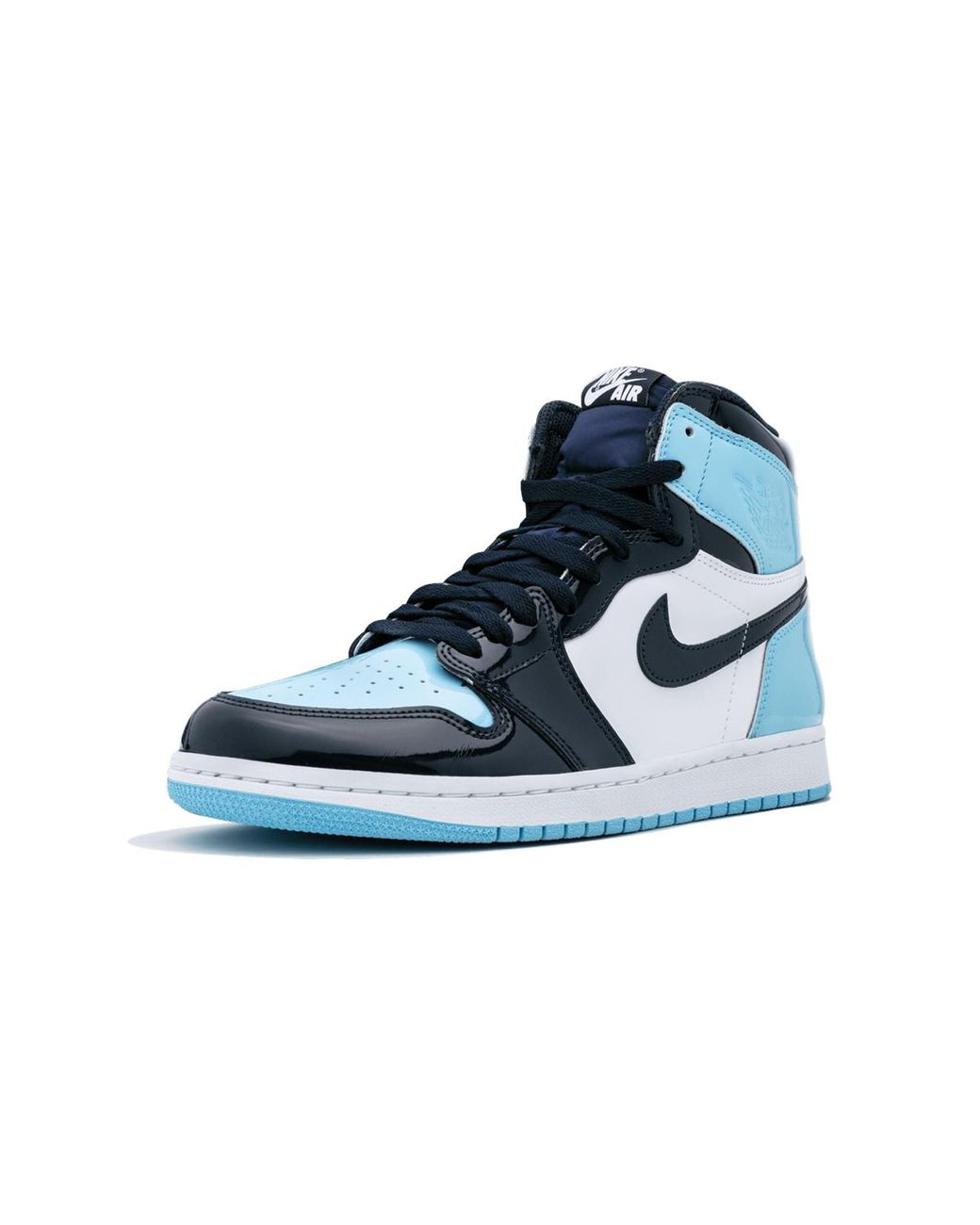 Nike Blue Air 1 High Og "Unc Patent Leather" Sneakers
