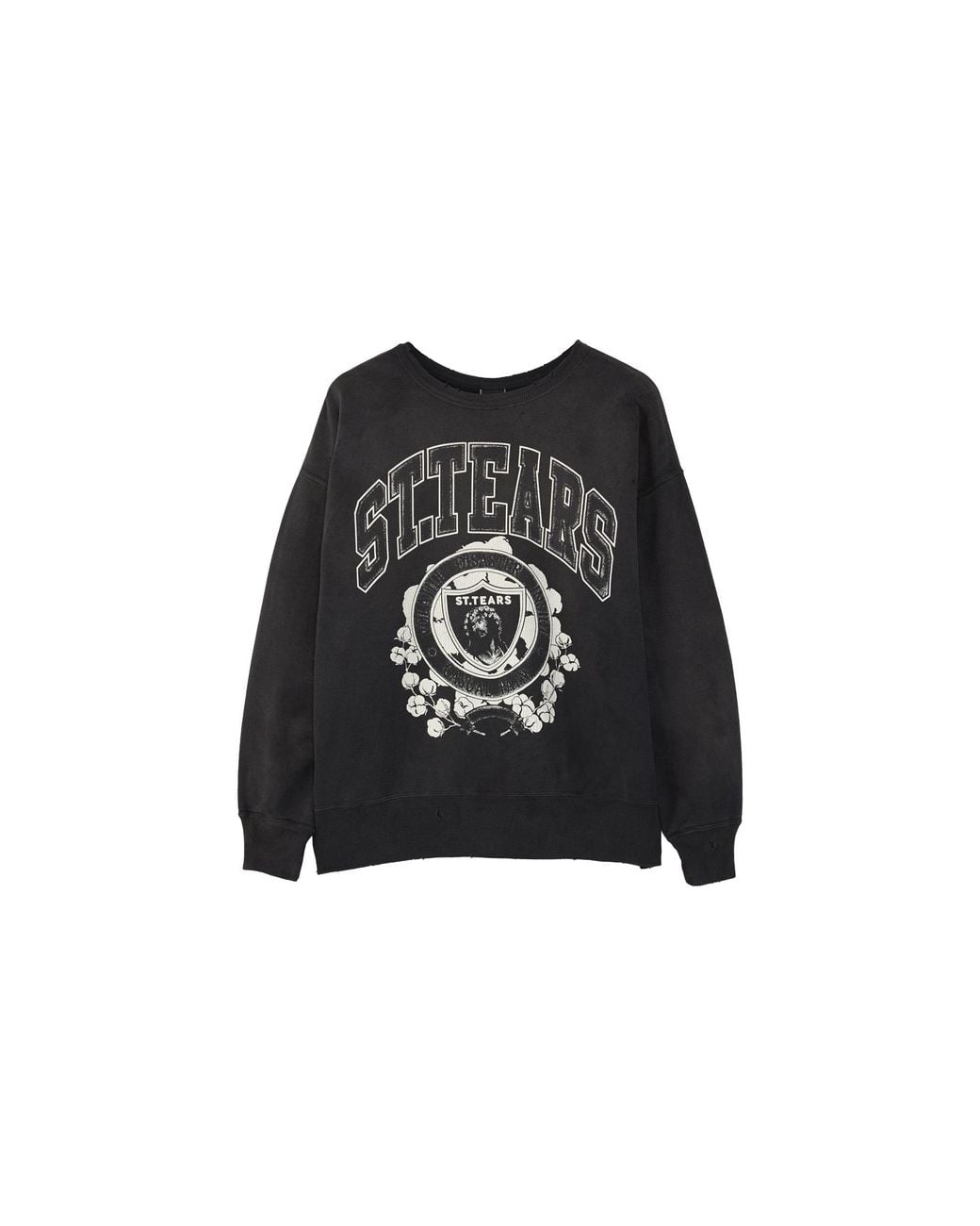 SAINT Mxxxxxx Black St. Tears Crewneck Sweatshirt Sm Ys3 0000 C02" for men