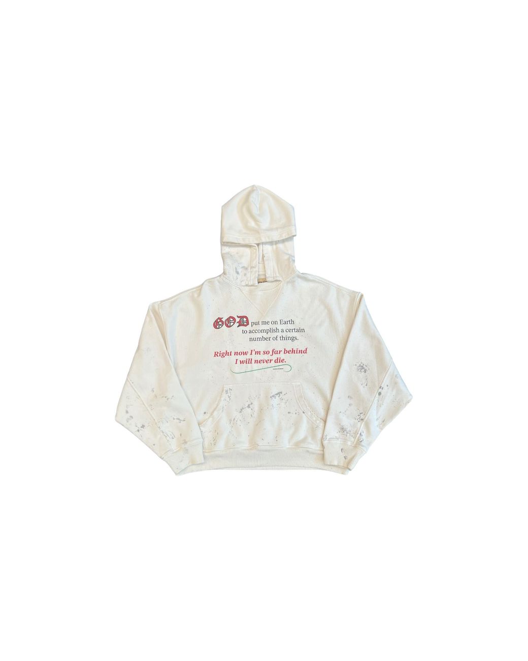 Astrum Black Distorted Faith Afterhood Hoodie "Dirty Cream" Ast039" for men