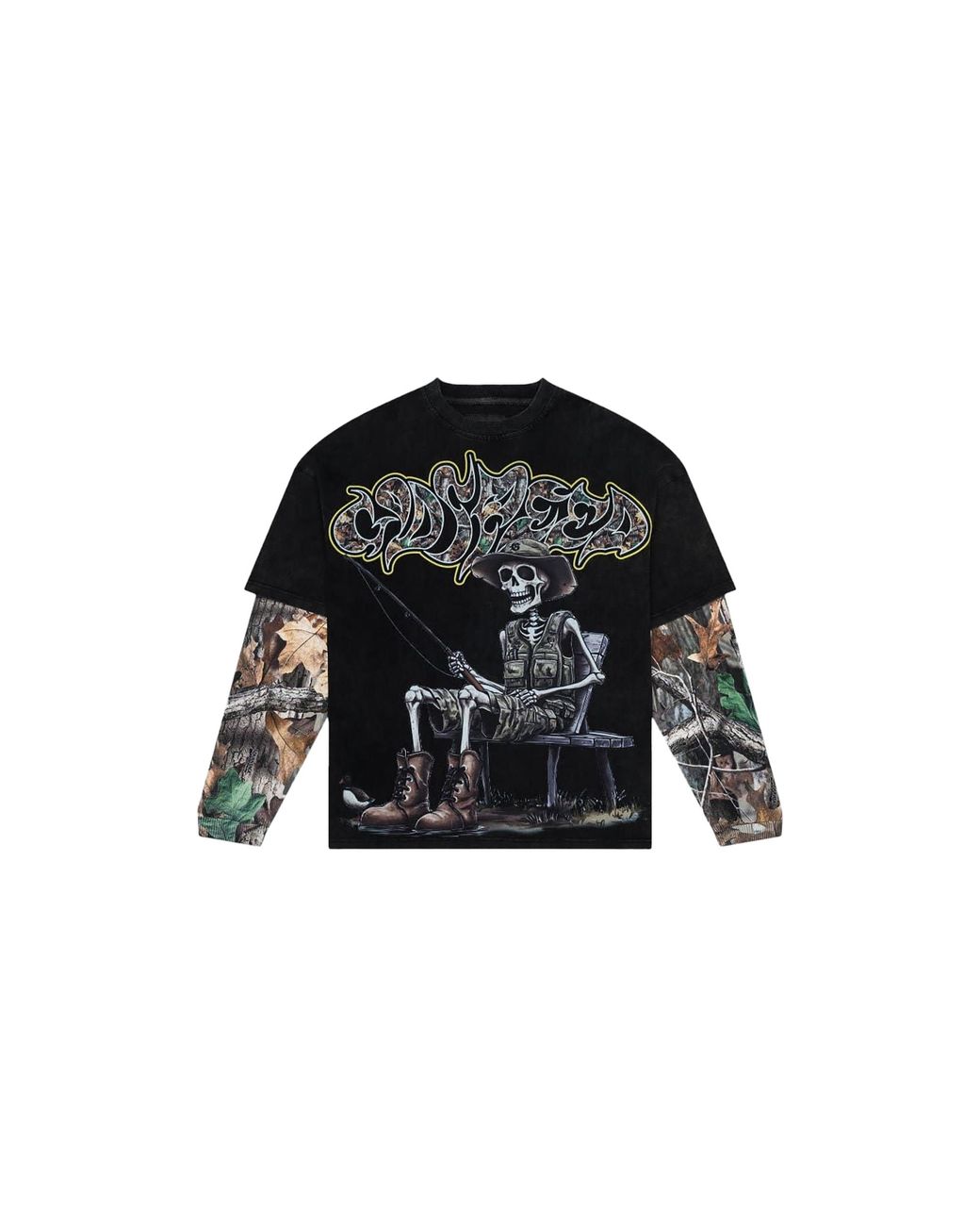 GODSPEED NEW YORK Black Gone Fishing Layered T-Shirt Wash" Vu962At5" for men