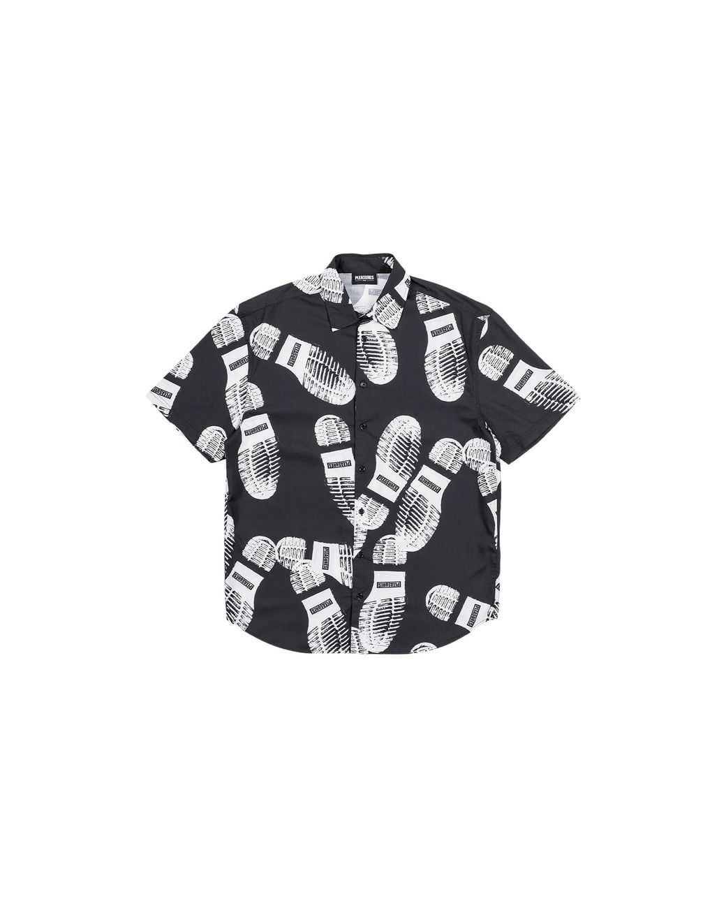 Pleasures Black Imprint Ss Woven Button Up Shirt P20Su024" for men