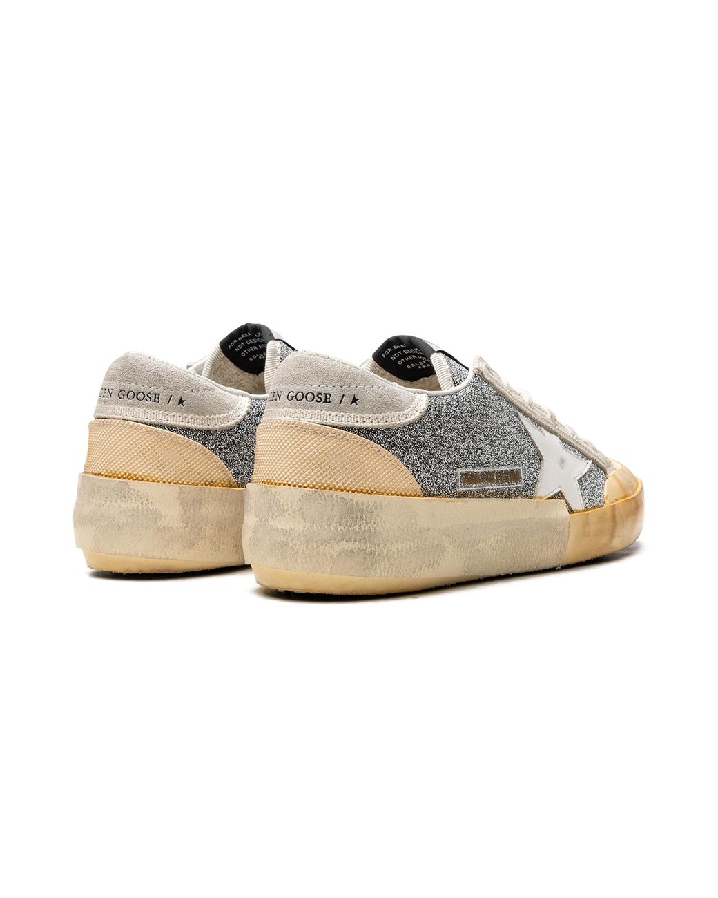 Golden Goose Deluxe Brand Black Super-Star Crystal Upper Leather Star Crystal Toe And Tongue Suede Heel Rubber Spur Ice Vanilla" Gwf00510.F004366.70271"