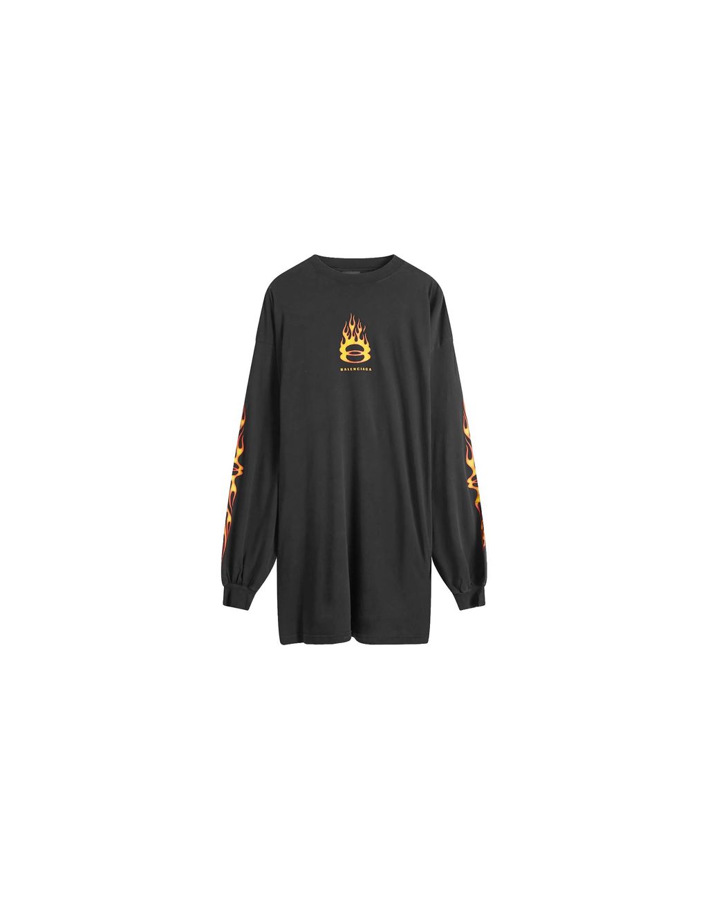 Balenciaga Black Burning Unity Long Sleeve T-Shirt 796917 Tqvw6 1134" for men