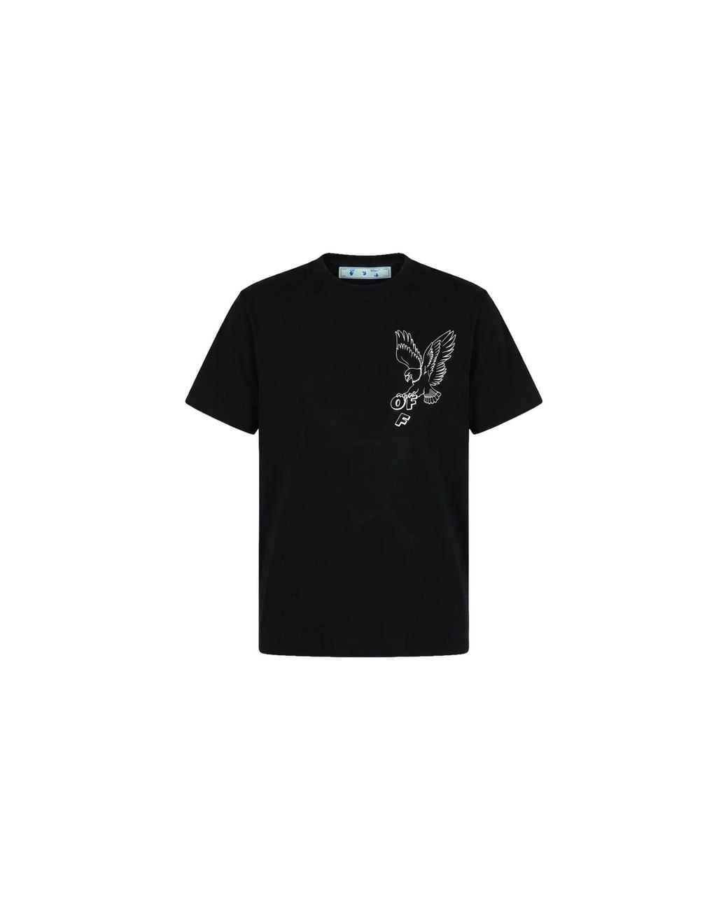 Off-White c/o Virgil Abloh Black Eagle-Print T-Shirt 44Owos26T085001" for men