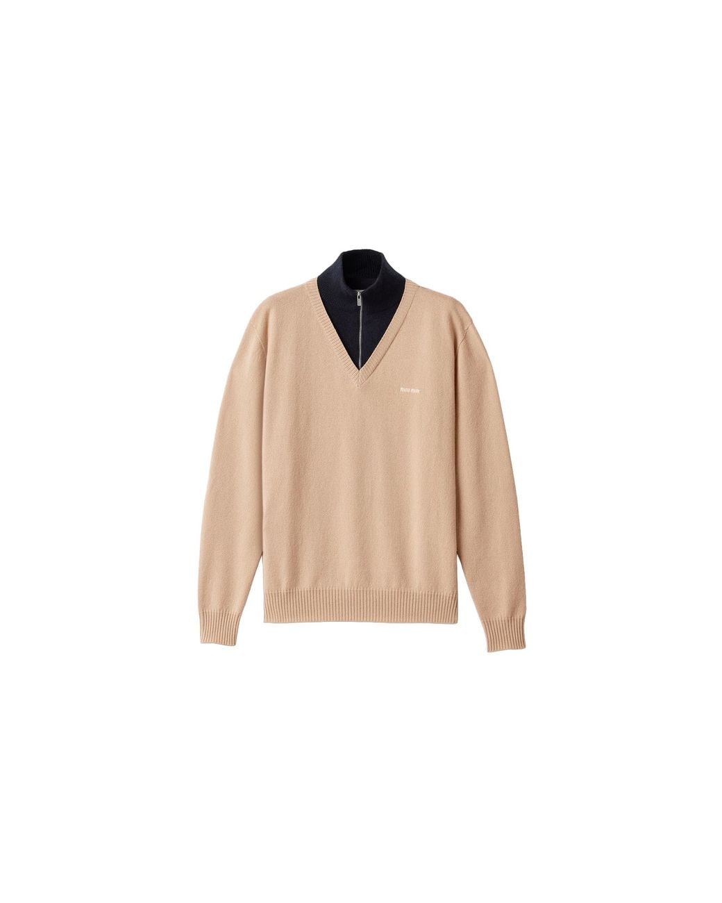 Miu Miu Black Cashmere Turtleneck Sweater "Albino Mmr473 6062 F0Nue"