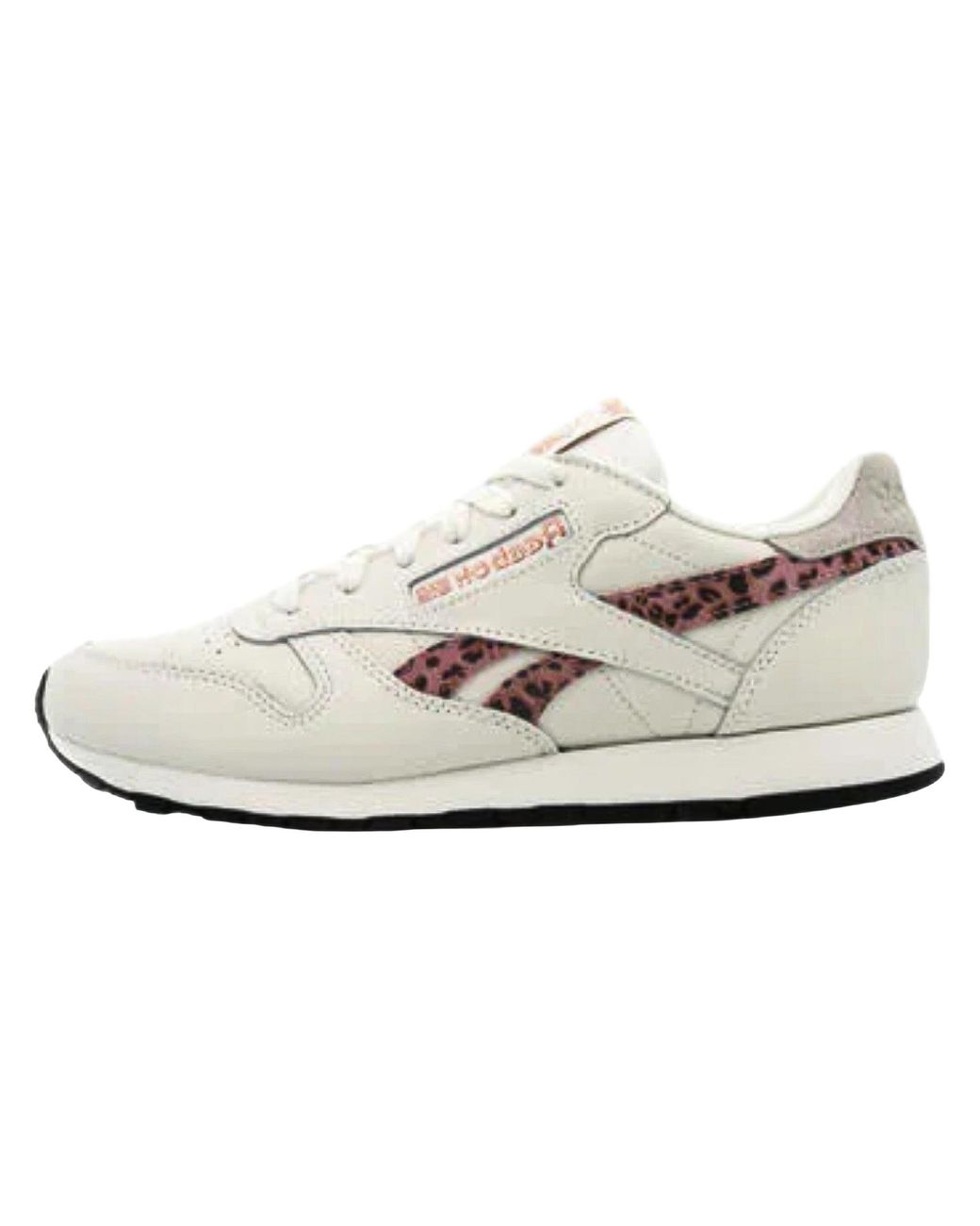 Reebok Black Classic Leather "Cheetah Side Print" H67809"