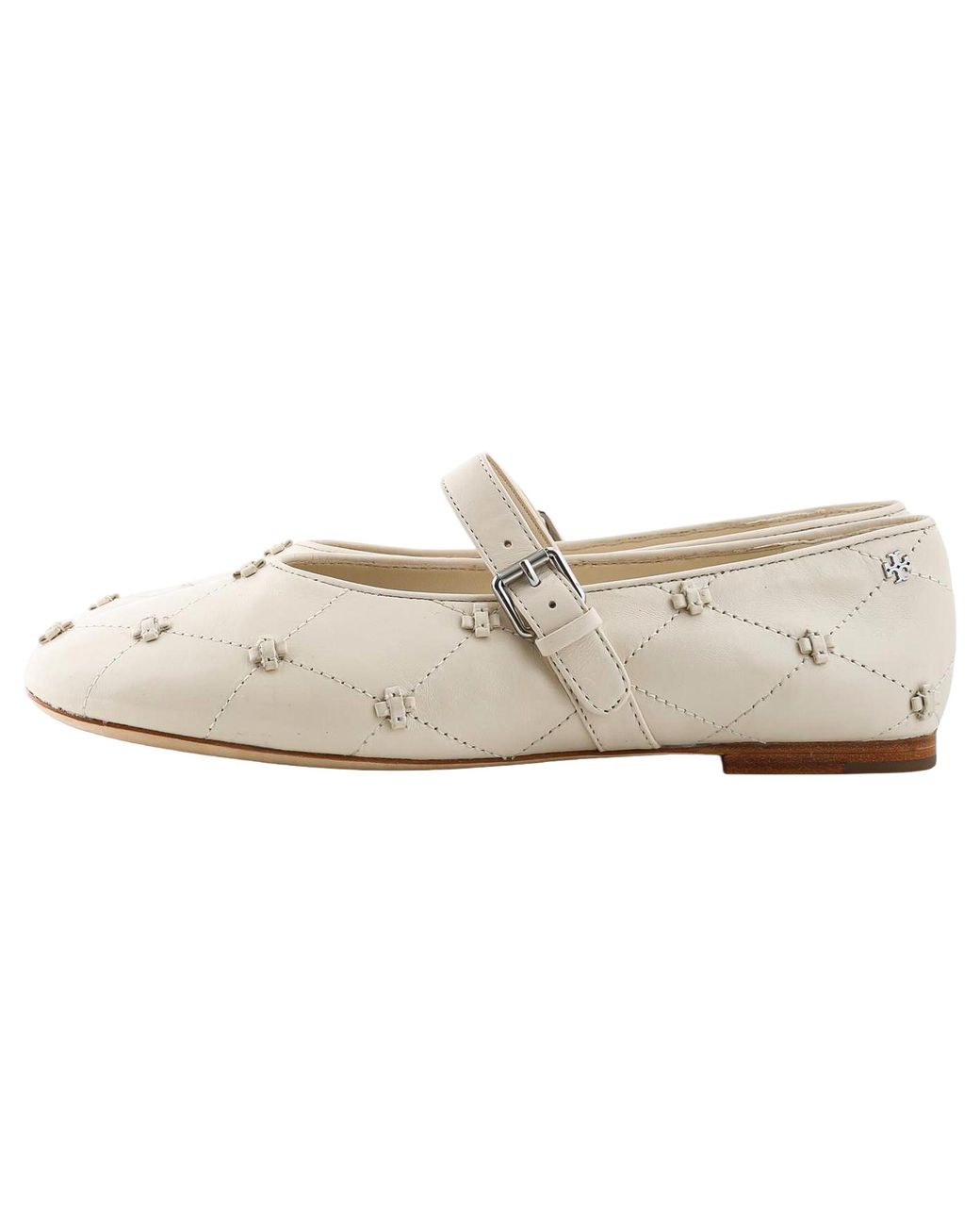 Tory Burch Black Bunny Knot Mary Jane "Light Cream" 188662 250"