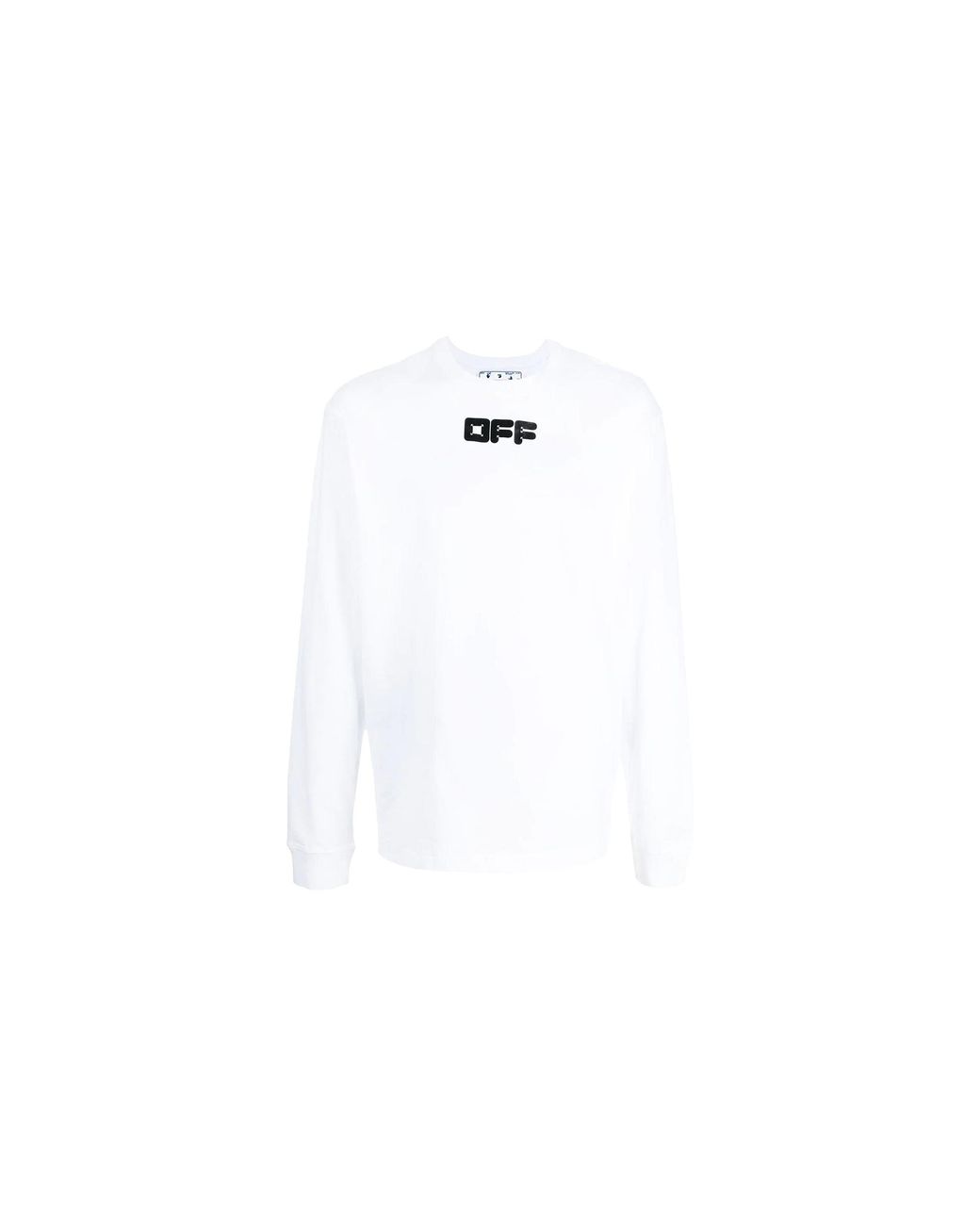 Off-White c/o Virgil Abloh Black Logo-Print Long-Sleeve Top "Arrows Font" Omab064F21Jer0050110" for men