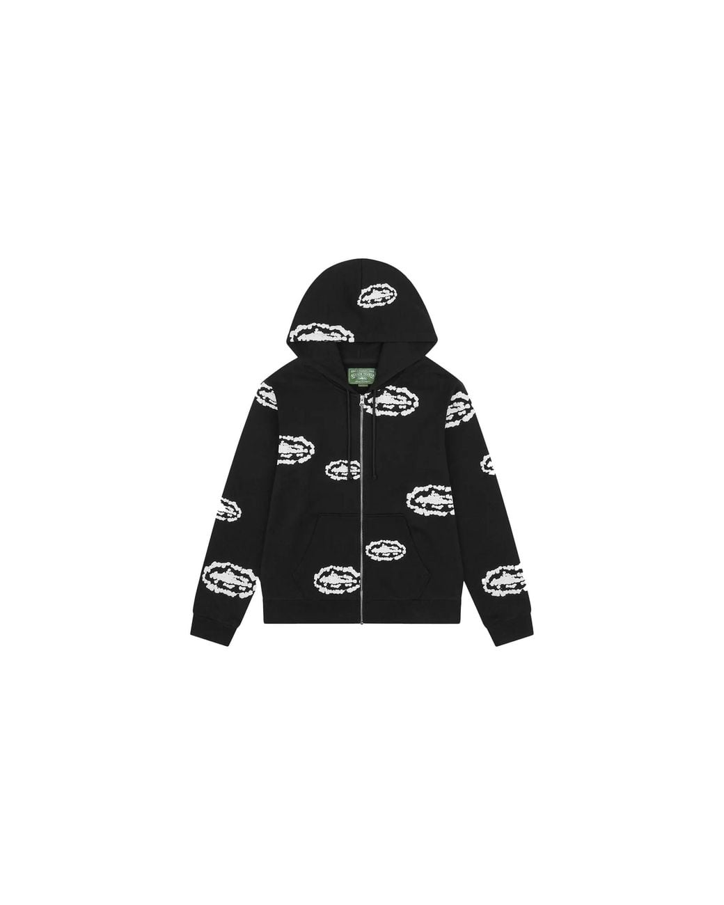 DENIM TEARS Black Cotton Wreath Zip Hoodie X Corteiz for men