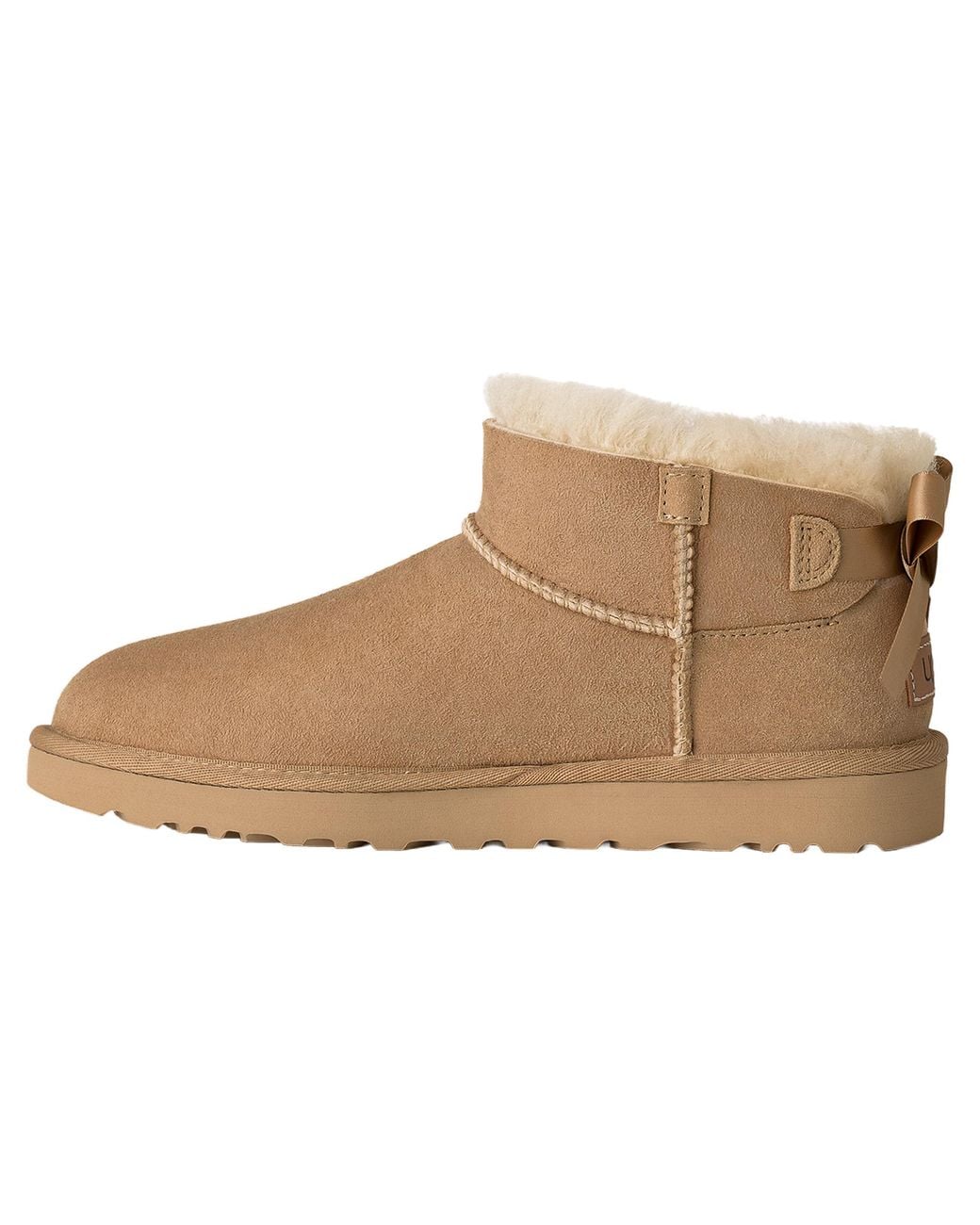 Ugg Black Ultra Mini Bailey Bow "Sand" 1185491 San"