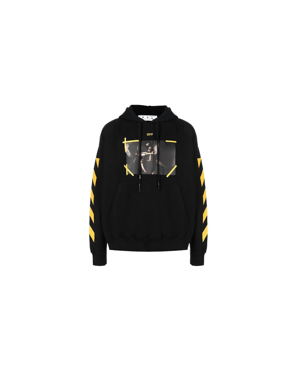 Off-White c/o Virgil Abloh Black Diagonal Arrow Caravaggio Narcist Skate Hoodie Ombb085C99Fle00" for men