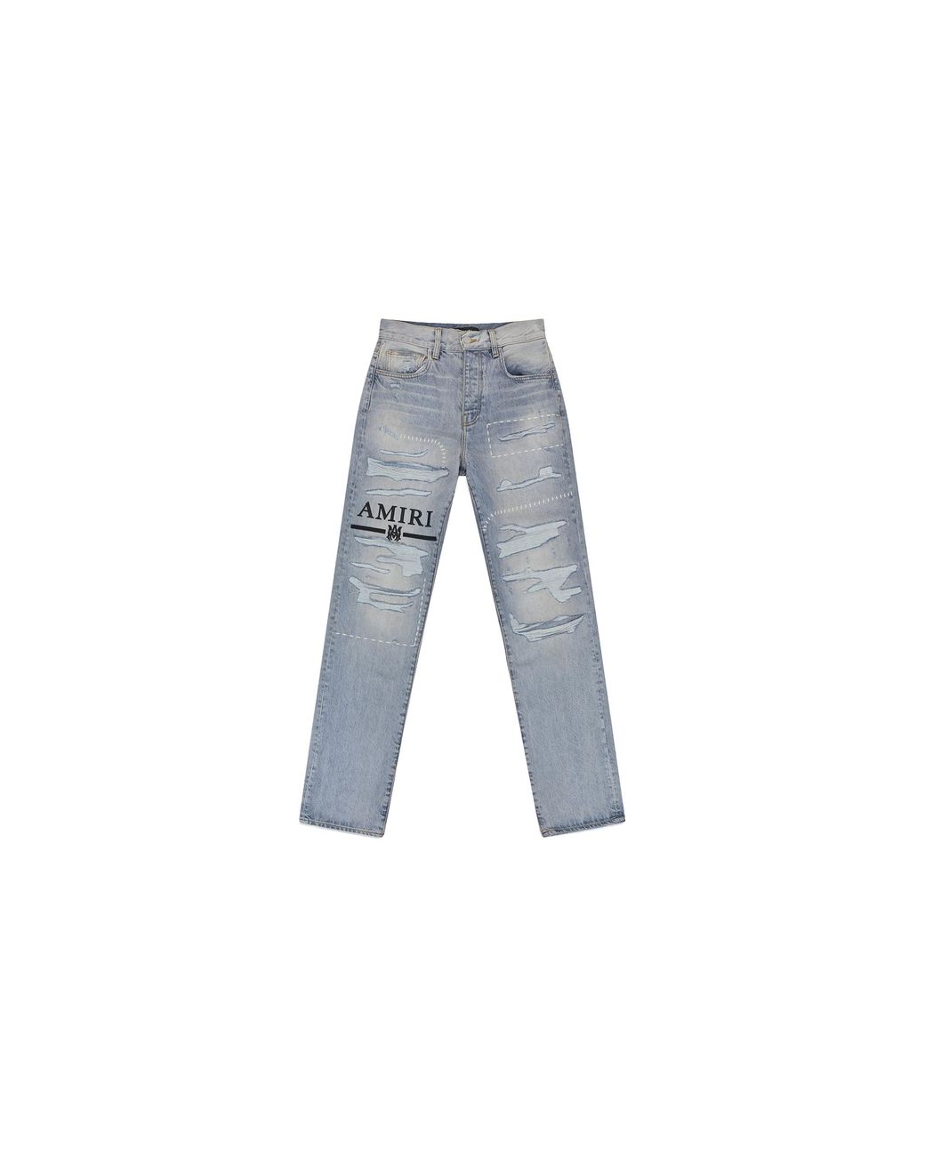 Amiri Black Ma Bar Logo Straight Jeans "Stone" Ps23Mdf023 765" for men