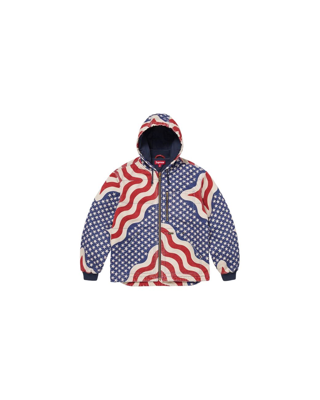 Supreme Flag Quilted Hooded Work Jacket 