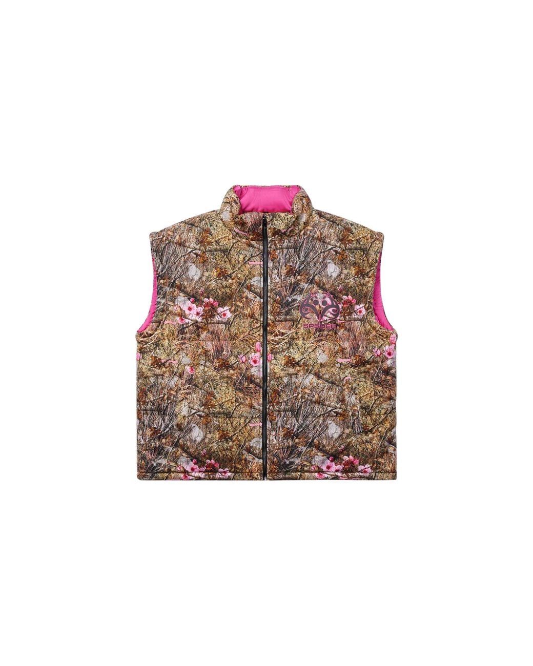 Sp5der Black Real Tree Puffer Vest "Camo" 770" for men