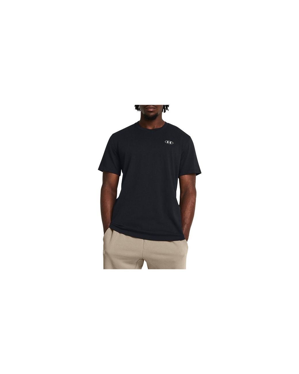 Under Armour Black Heavyweight Left Chest Patch T-Shirt 1382902 001" for men
