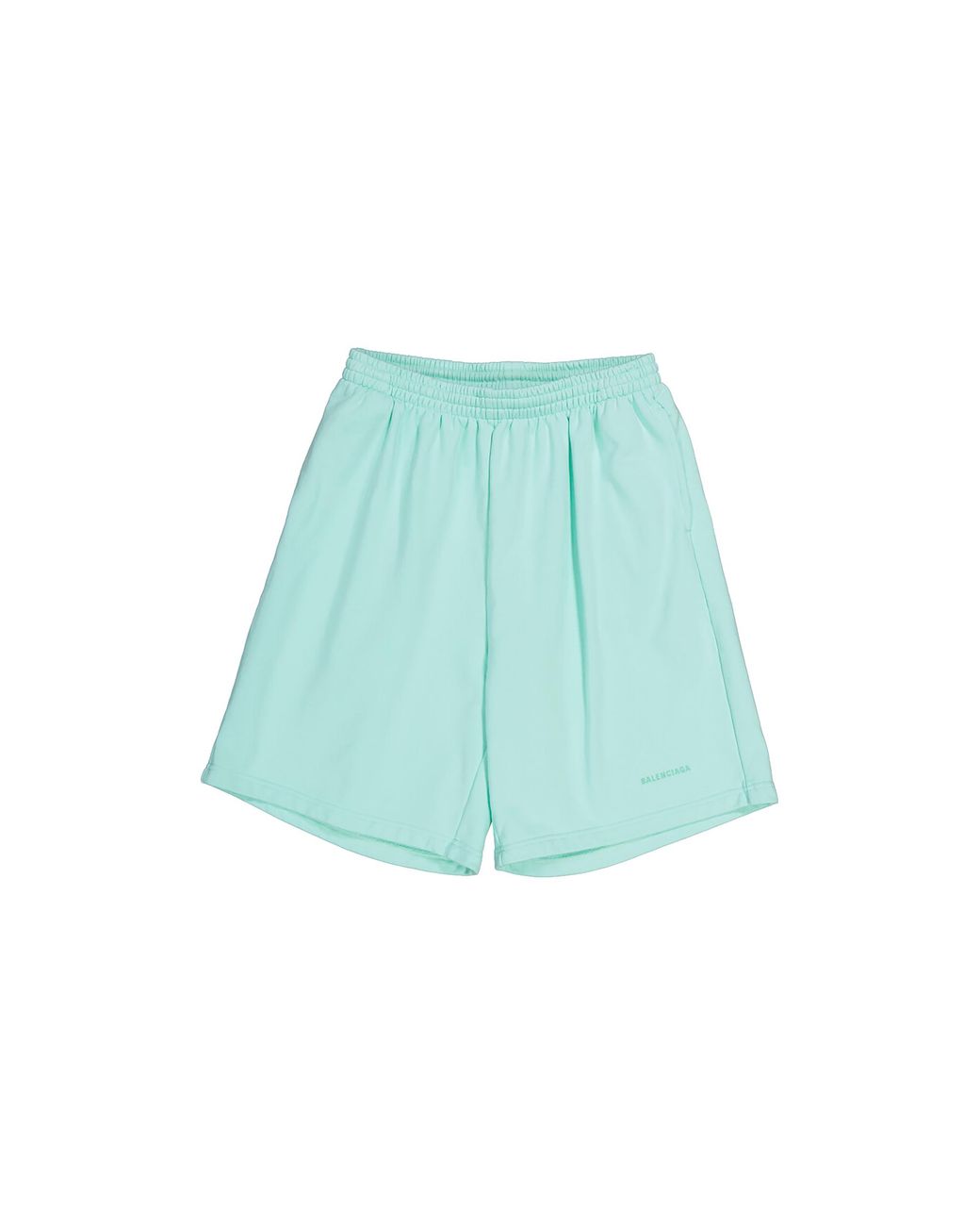 Balenciaga Blue Bb Embroidered Logo Shorts "Mint" 674591 Tlvb8 0306" for men