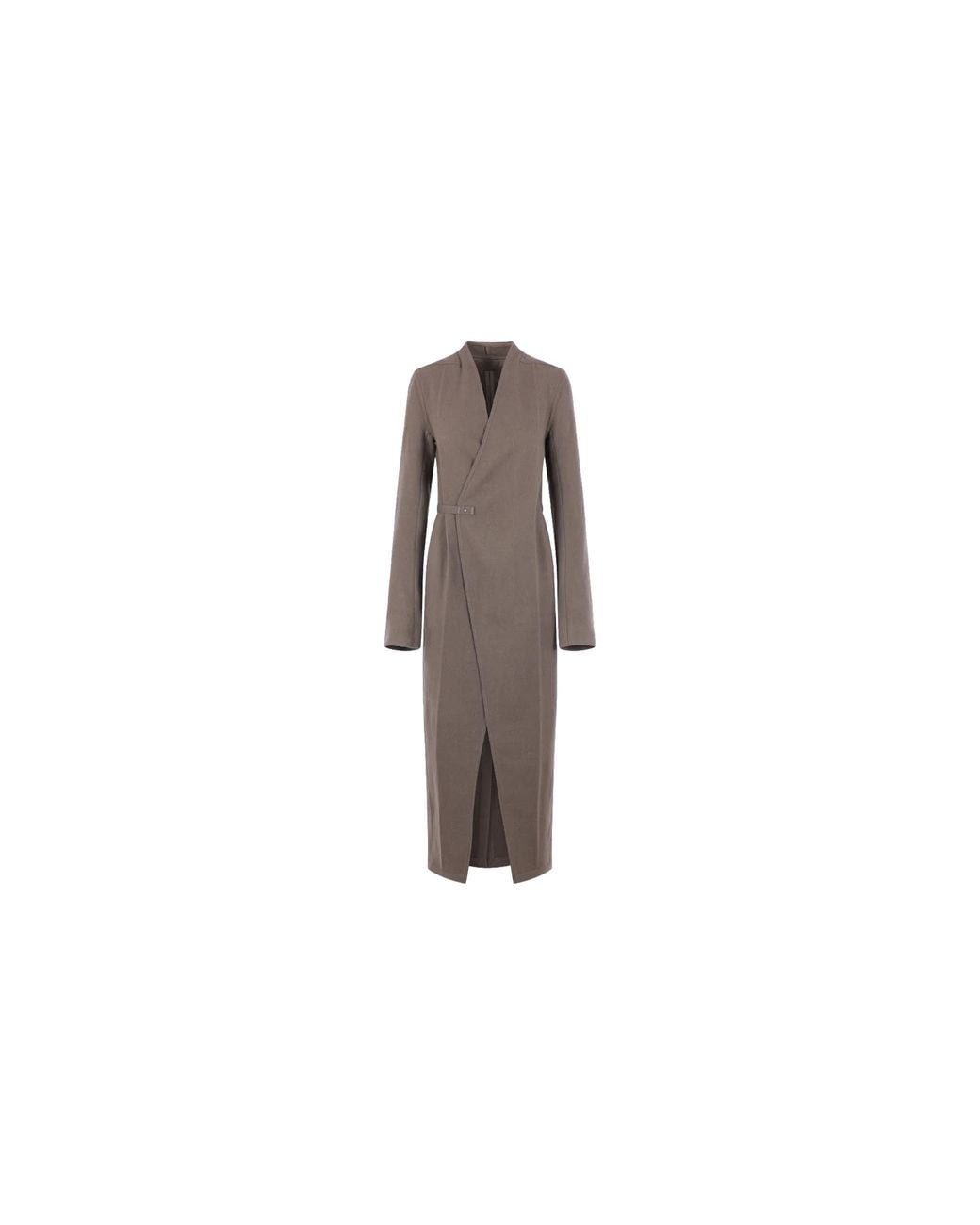 Rick Owens Black Tower Long-Sleeve Lab Coat "Dust" Ro02F5954 Wbd 34"