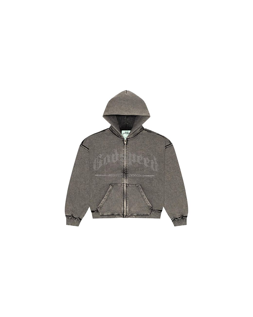 GODSPEED NEW YORK Black Studded Og Logo Hoodie Wash" Gs009" for men