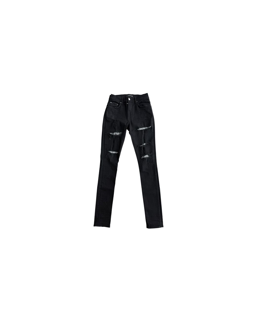 Amiri Black Zebra Cyrstal Patch Jeans Amr005" for men