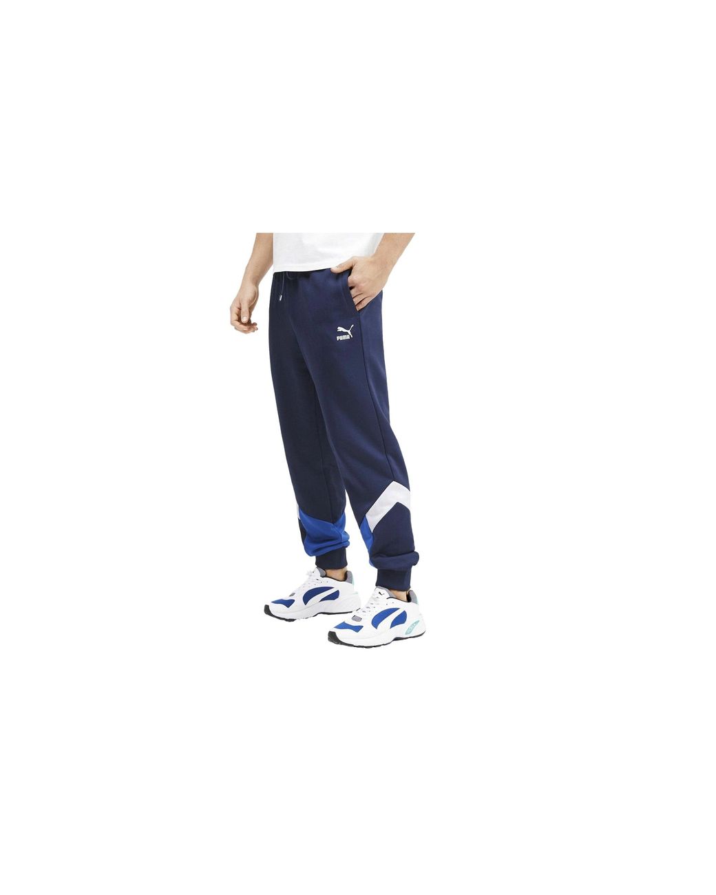 PUMA Black Iconic Mcs Cuffed Track Pants "Peacoat" 595300 06" for men