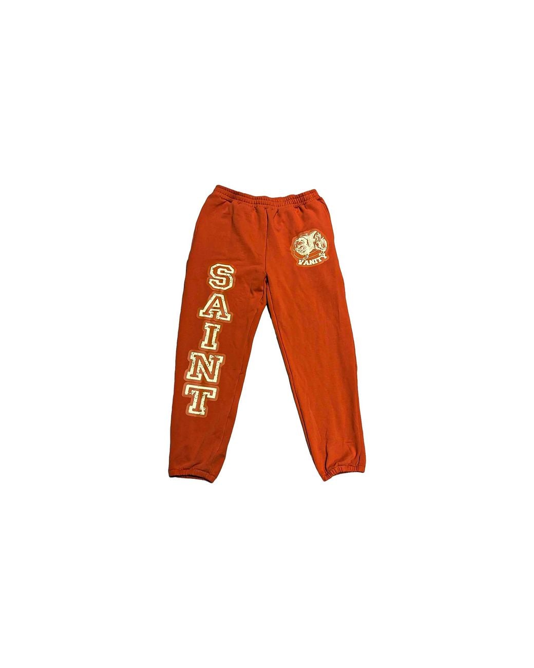 SAINT VANITY Orange Saint Love Sweatpants Sv131" for men