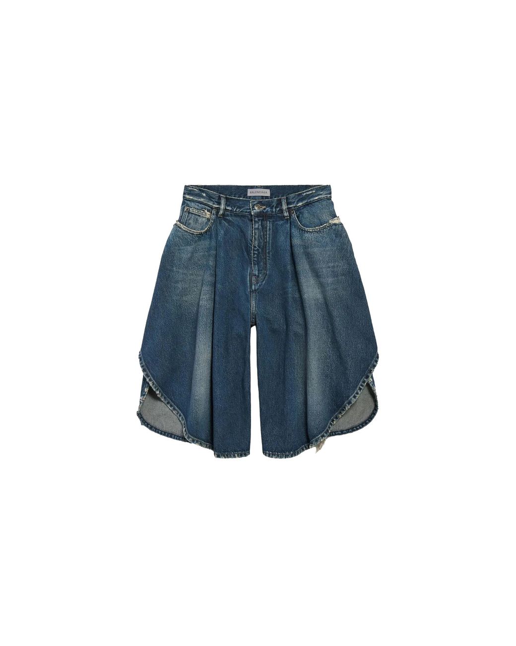 Balenciaga Blue Tulipe Bermuda Shorts "Dark Ocean" 872219 Trw61 4060"