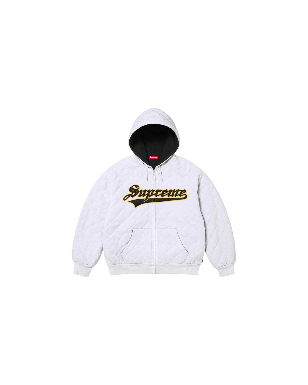 Supreme Black Quilted Zip Up Hooded Sweatshirt "Fw25