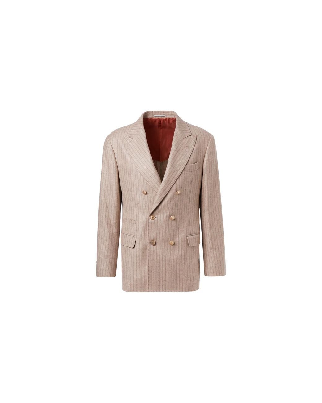 Brunello Cucinelli Black Double-Breasted Wool Silk Blazer "Sand" Brun2988" for men
