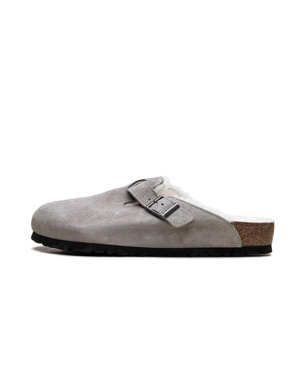 Birkenstock Black Boston Shearling Suede Leather "Boston Shearling Stone Coin" 1017650" for men