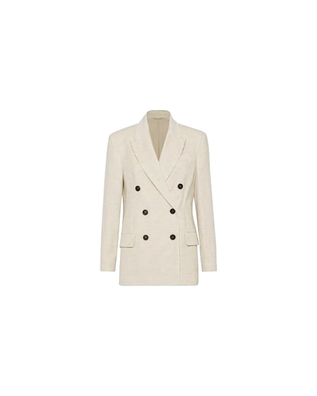 Brunello Cucinelli Black Double Breasted Jacket "Ivory" Brun2791"