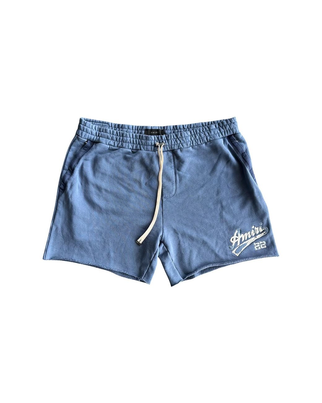 Amiri Blue 22 Logo Shorts & Ss23Mjg008 369" for men